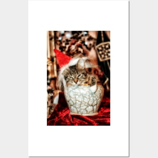 Christmas Kitten Posters and Art